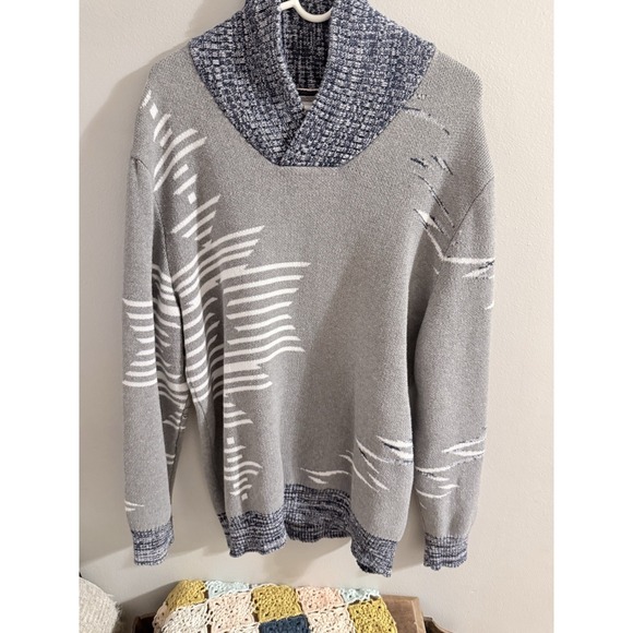 Sun + Stone Other - Sun + Stone Men's Native Shawl Neck Sweater Size XXL Pewter‎ Heather NWOT